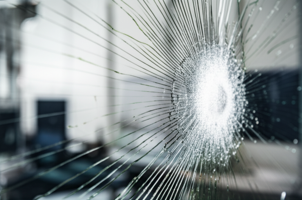 Security window film demonstration showing impact resistance and shatter protection testing