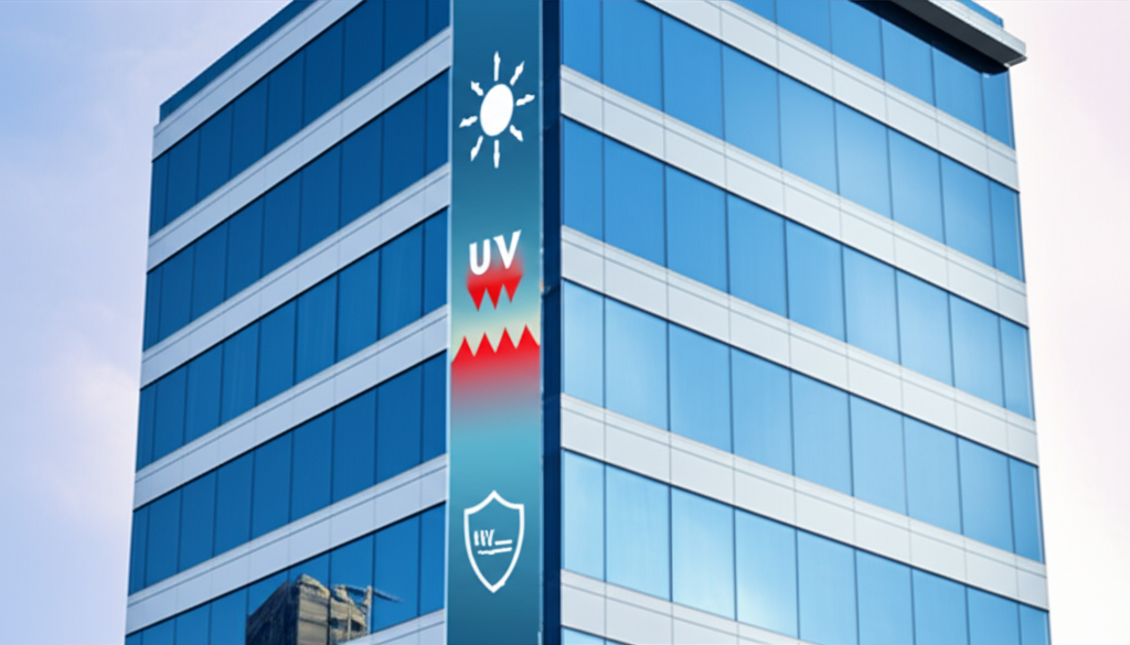 Solar control window film installation showing heat rejection and energy savings